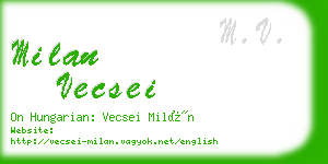 milan vecsei business card